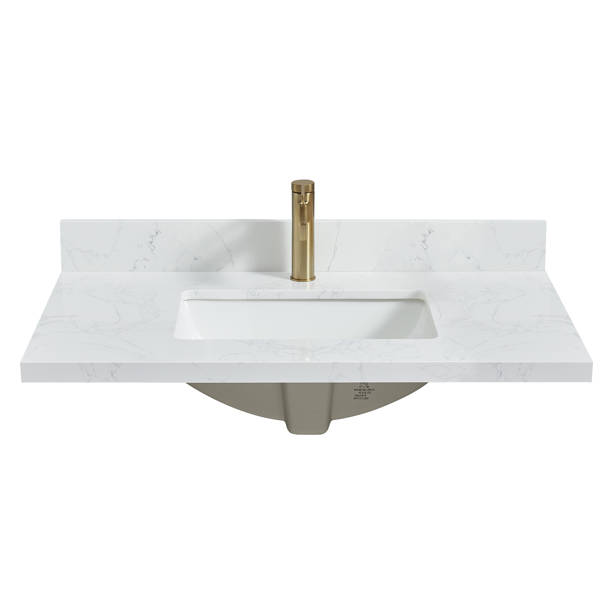 Vinnova Malaga 43'' Stone Single Vanity Top with Sink and 1 Faucet